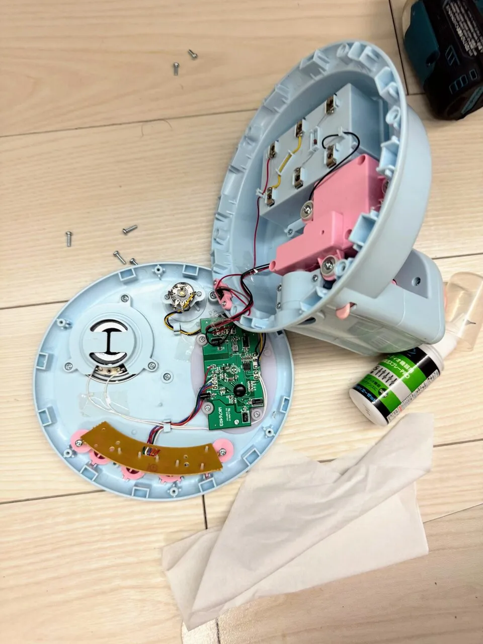 メリー内部の回路と電池配置