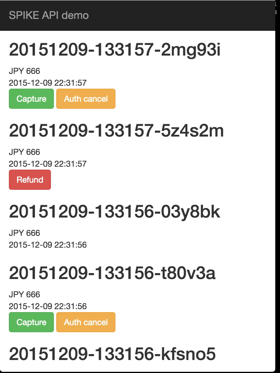 SPIKE REST API charges