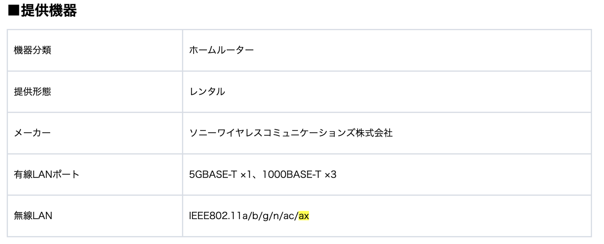 NUROレンタルルーター