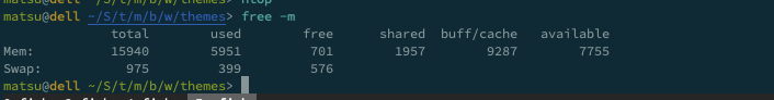 Ubuntu 20.04のfreeコマンド出力