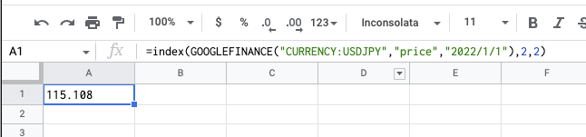 Google SpreadsheetのGOOGLEFINANCE関数で為替レート・株価を取得する方法