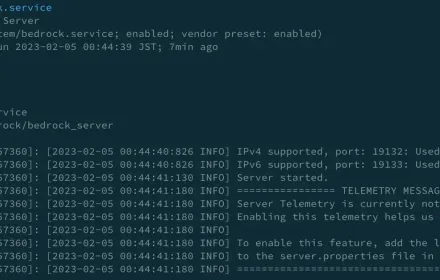 Minecraft Server (統合版) をsystemdによる自動起動設定