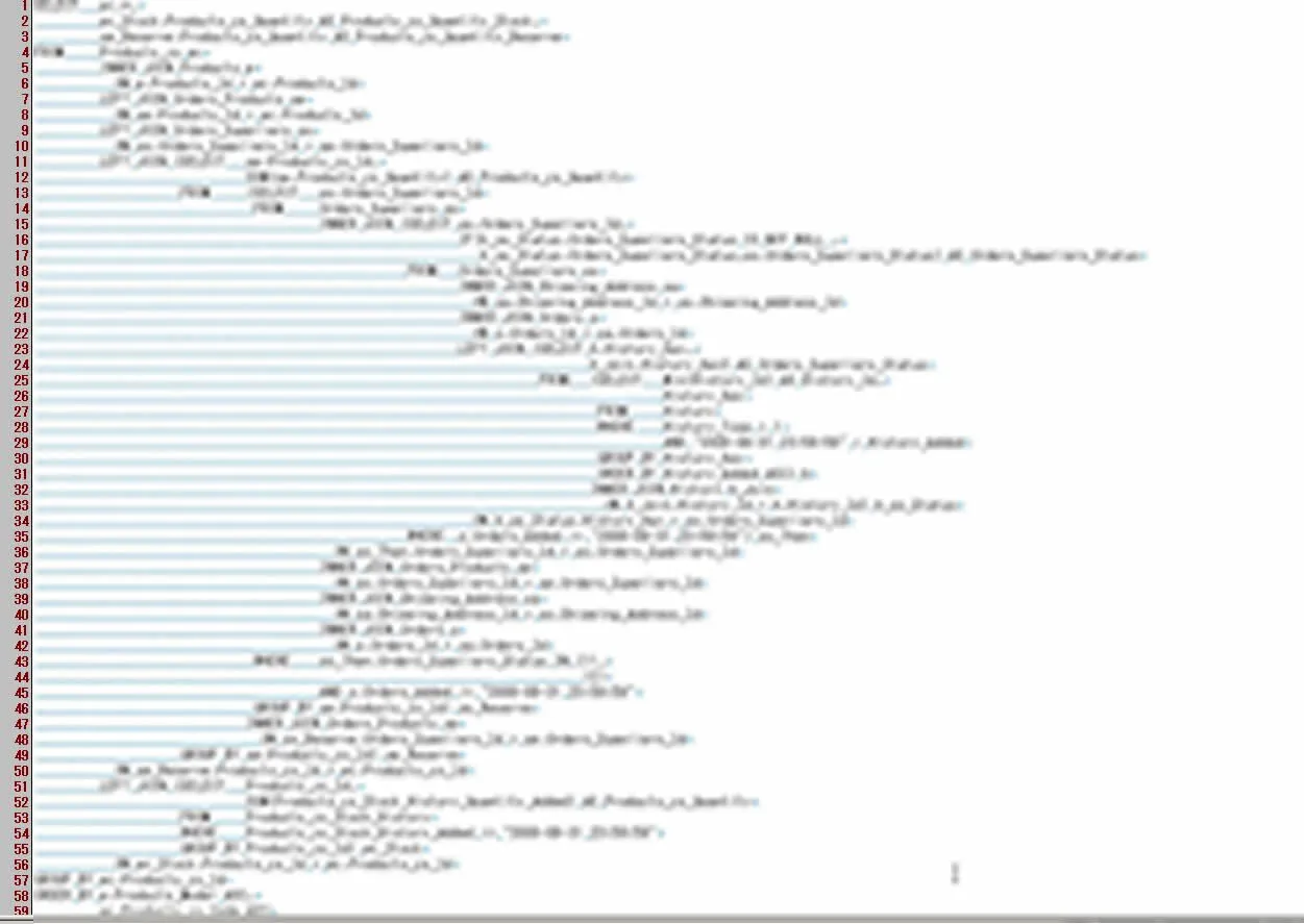 長いSQL文